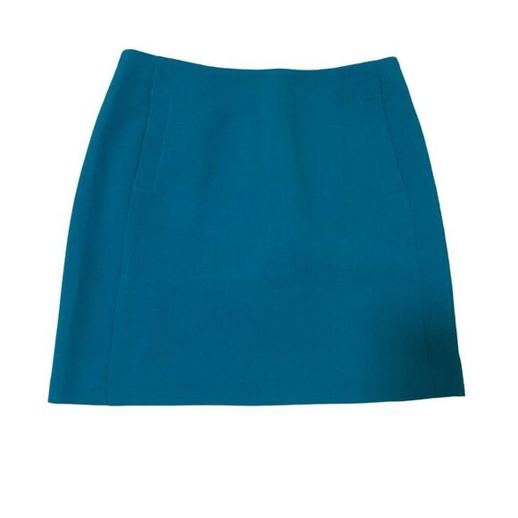 Banana Republic Emerald Blue A Line Welt Pockets Mini Skirt Size 6 - Picture 1 of 12